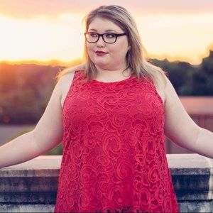 Plus Size Hot Pink Crocheted Tank